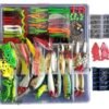 Afishup Leurres de pêche Kit 273 pcs/lot Boîte d'accessoires Poissons-nateurs Spinnerbaits Minnow Popper Crayon en Métal dur Jigs Crochets de Pêche 2 Leurres Grenouille Appât