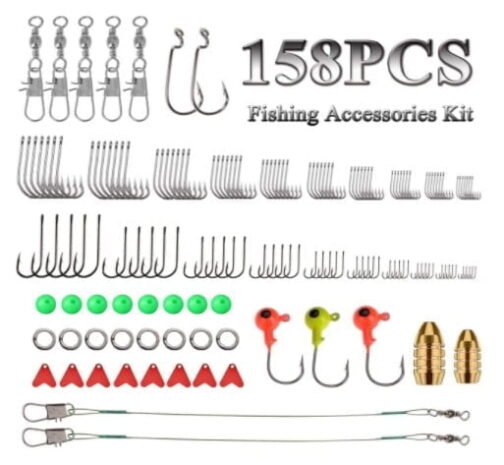 Cishbsoal Leurres de Pêche Kit 235pcs - Spinnerbaits,Plastique vers,Minnow,Popper,Crayon en Métal Dur Leurres,Souples Pêche Jigs Crochets de Pêche