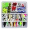 Vicloon Leurres de Pêche Kit 120pcs - Spinnerbaits,Plastique vers,Minnow,Popper,Leurres,Souples Pêche Jigs Crochets de Pêche